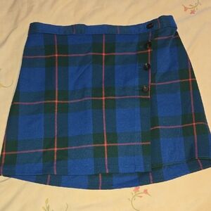 Blue and Green Plaid High Rise Skirt 🟢🟢